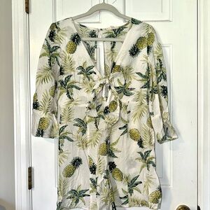 Tropical Pineapple Print Dress